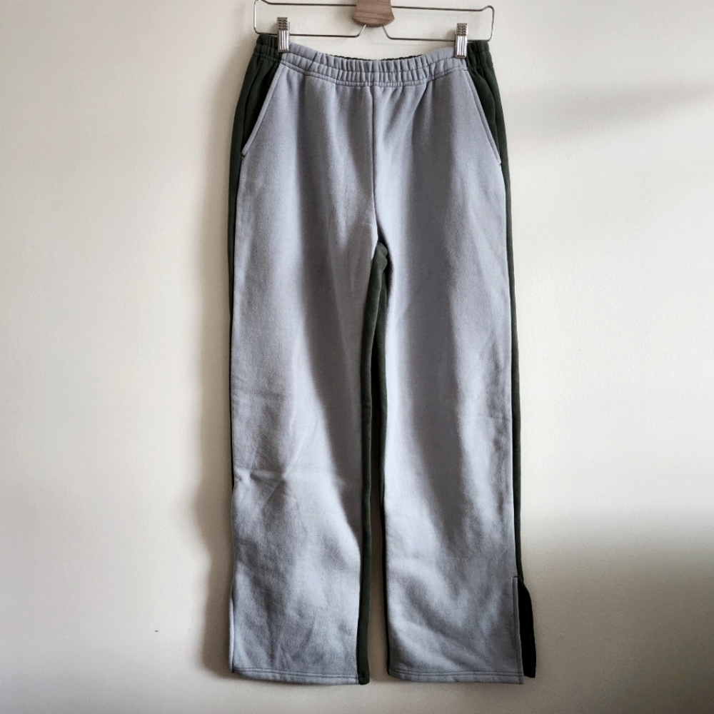 Oak + Fort flare leg sweatpants, Misty Blue Thyme